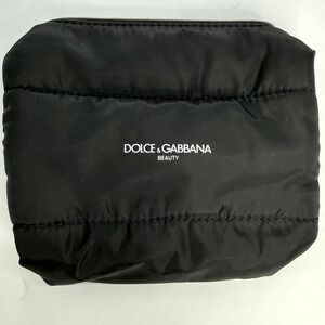 Dolce & Gabbana Beauty Black Puffer Quilted Makeup Bag Cosmetic Pouch New